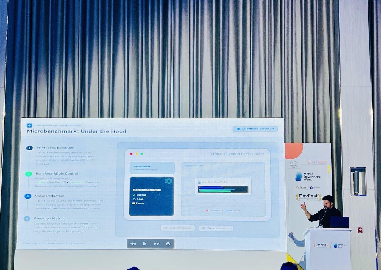 Abid Jamil presenting at Mobile Developers Week, Abu Dhabi